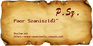 Paor Szaniszló névjegykártya